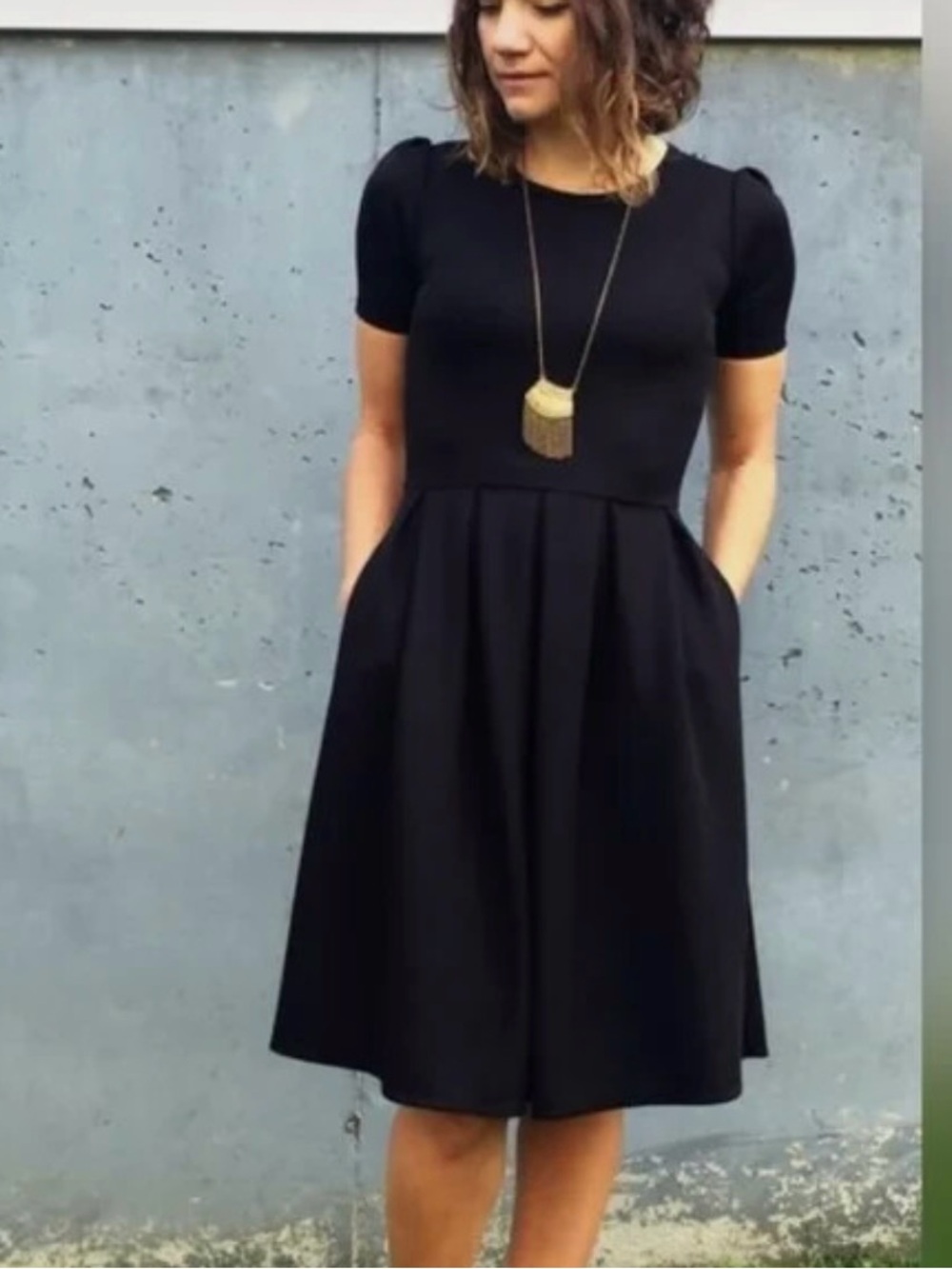 Lularoe Amelia Black Dress with Pockets